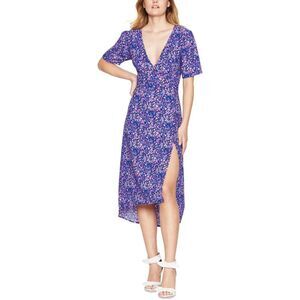 BCBGeneration Purple Floral Midi Dress
